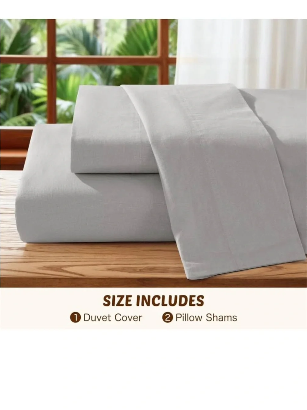 Linen Duvet Cover Set, 100% Washed French Flax Linen Bedding king size